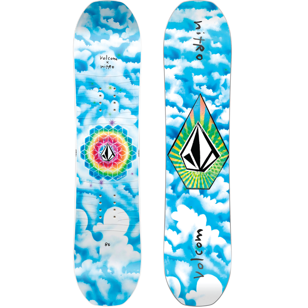 blue and white nitro snowboard Nitro 24 Ripper Kids X Volcom